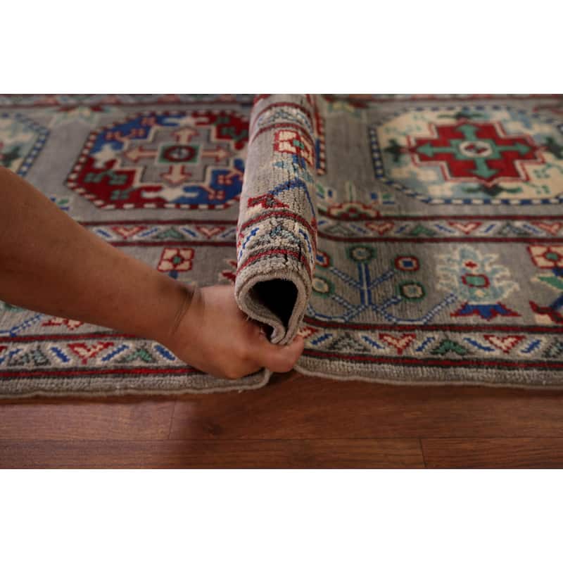 Kazak Oriental Runner Rug Handmade Hallway Wool Carpet - 2'6" x 12'9"