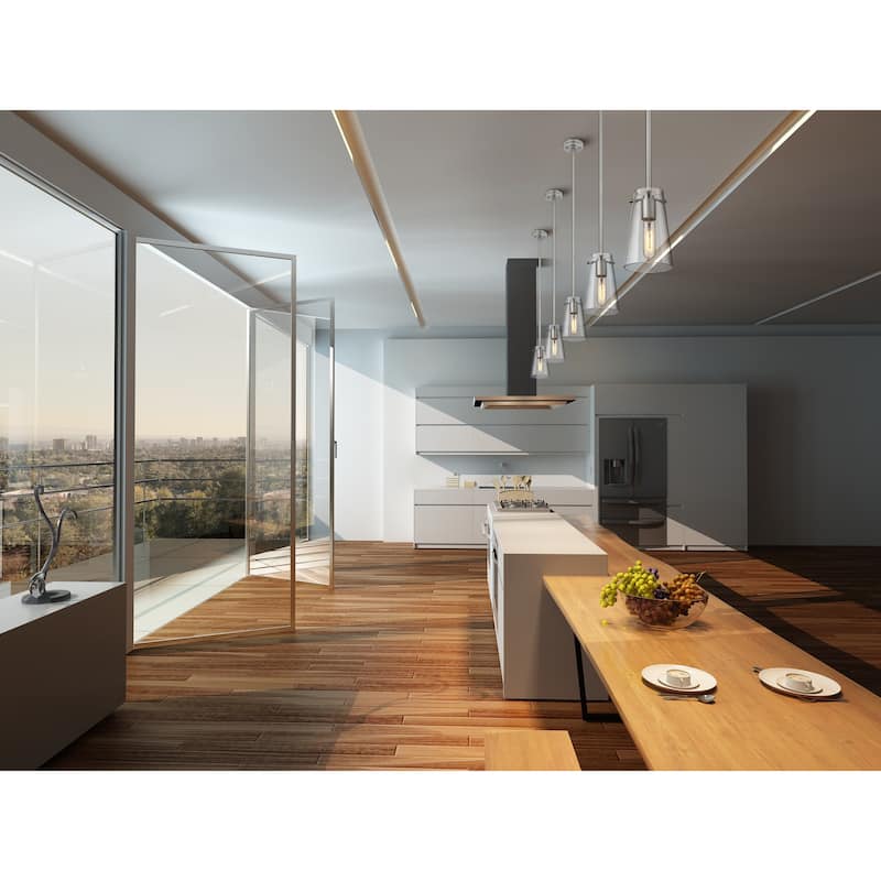 Kira by Z-Lite 1 Light Pendant in Brushed Nickel with Clear Glass Shade