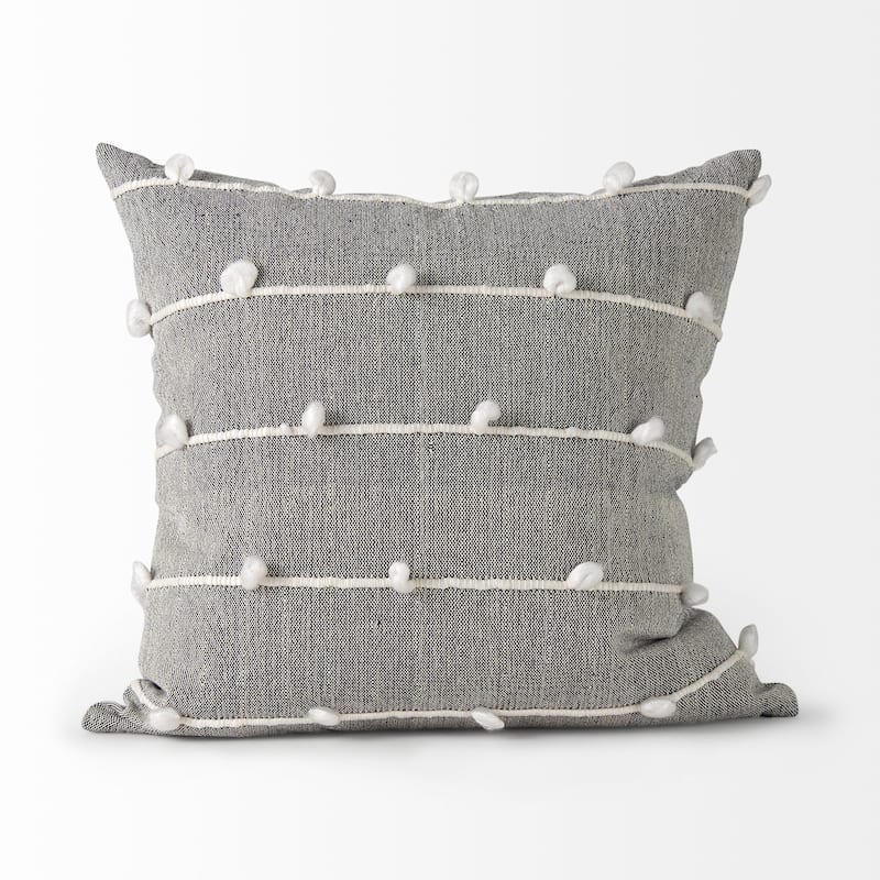 Linda 13 x 21 Navy And Cream With White Detail Decorative Pillow Cover