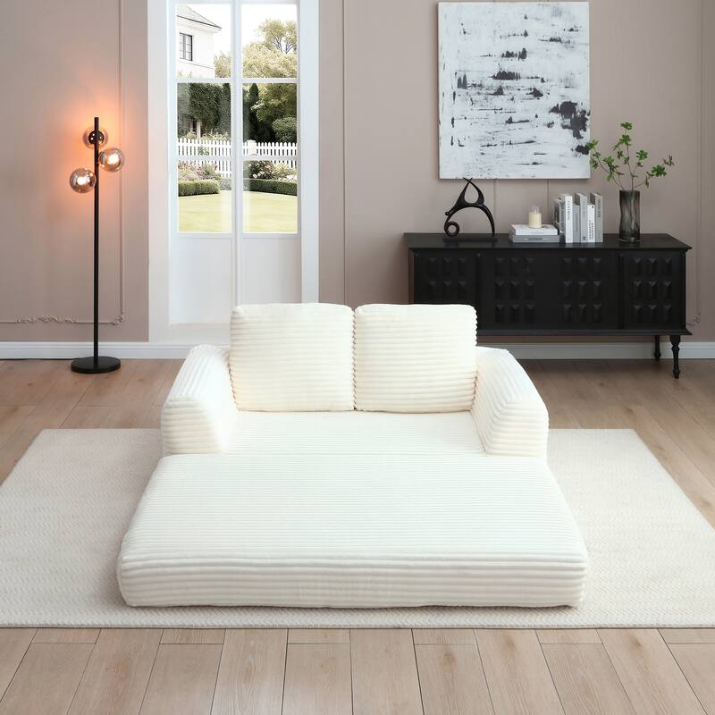 2-in-1 Folding Convertible Sofa Bed, Modern Corduroy Sleeper Couch