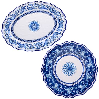 Certified International Veranda Melamine 2-piece Platter Set
