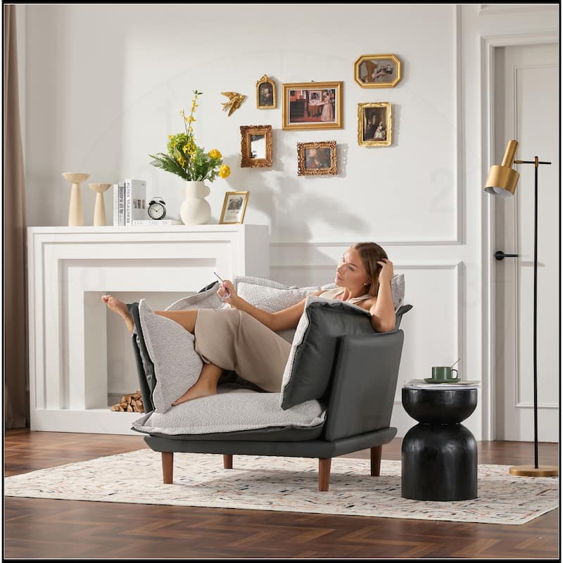 Modern Style Chenille Oversized Single Sofa