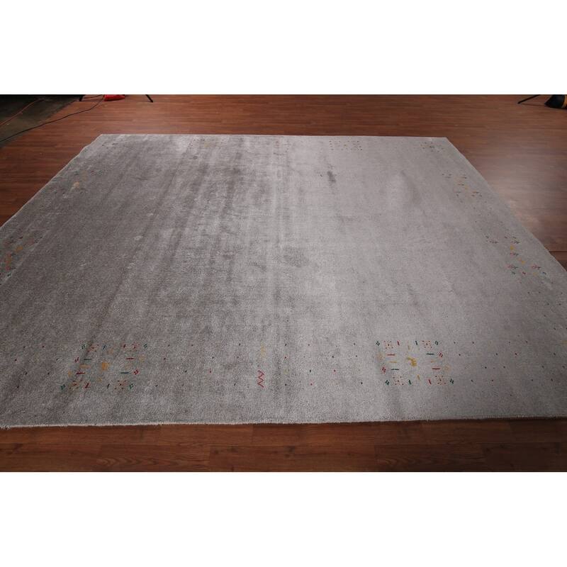 Tribal Gabbeh Indian Area Rug Silk Carpet - 9'0" X 11'7"