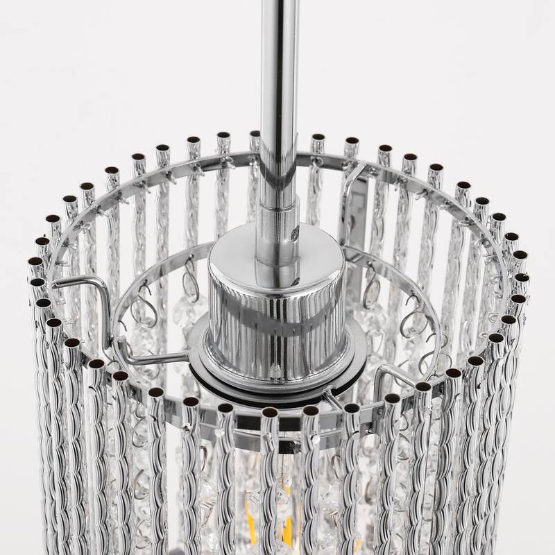 YANSUN 3-Pack Twisted Aluminum Pendant Lights, White Chrome Finish