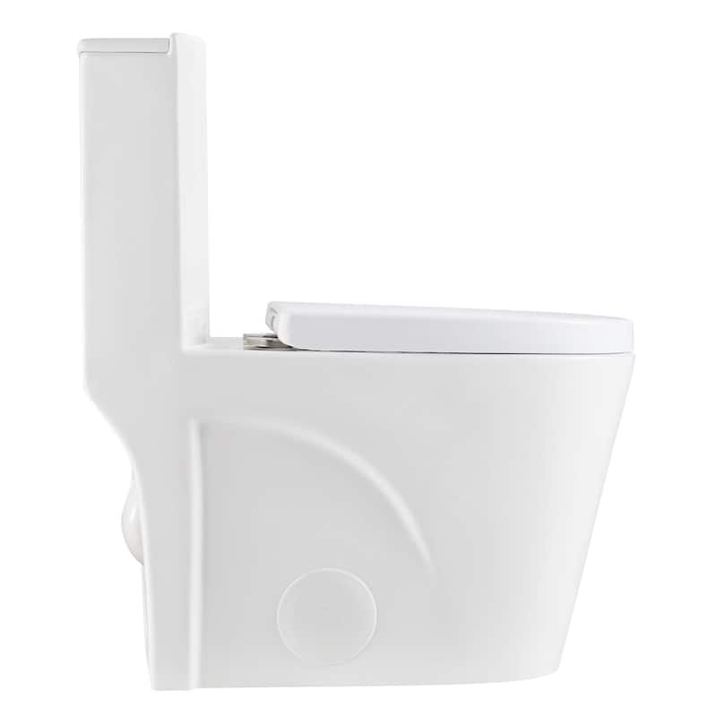 Fine Fixtures Dual-Flush Elongated One-Piece Toilet with High Efficiency Flush