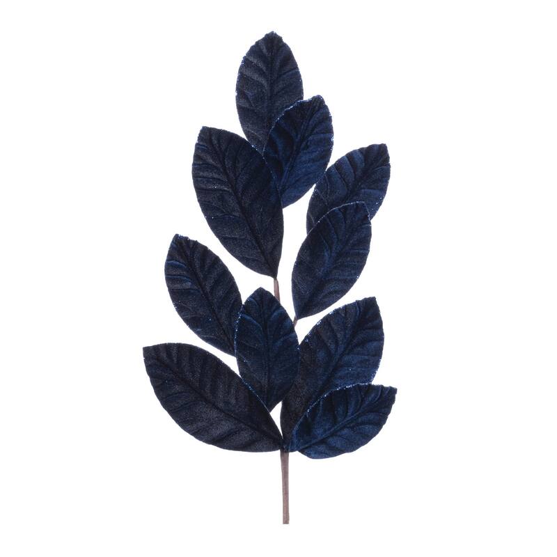 Glittered Magnolia Leaf Spray (Set of 12) - N/A