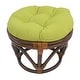 preview thumbnail 4 of 20, 18-inch Round Twill Footstool/Ottoman Cushion (Cushion Only) - 18 x 18 Mojito Lime