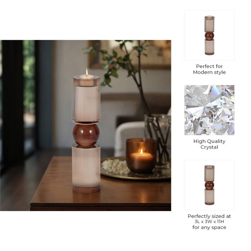 Candle Holder - Crystal Modern Cylinder Taper