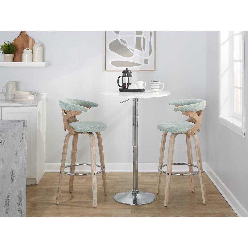 Carson Carrington Viby 30" Fixed-Height Bar Stool with Bent Wood Legs & Round Footrest (Set of 2)