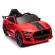 preview thumbnail 10 of 19, Black Electric Vehicle Toy Kid Car with Remote Control, 3 Speeds， LED Lights, Radio, AUX/USB MP3 Music, Safe Belt Red