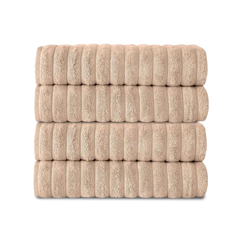 Brampton Turkish Cotton 4 Piece Bath Towels Set Heavyweight 27x54" - Almond Beige