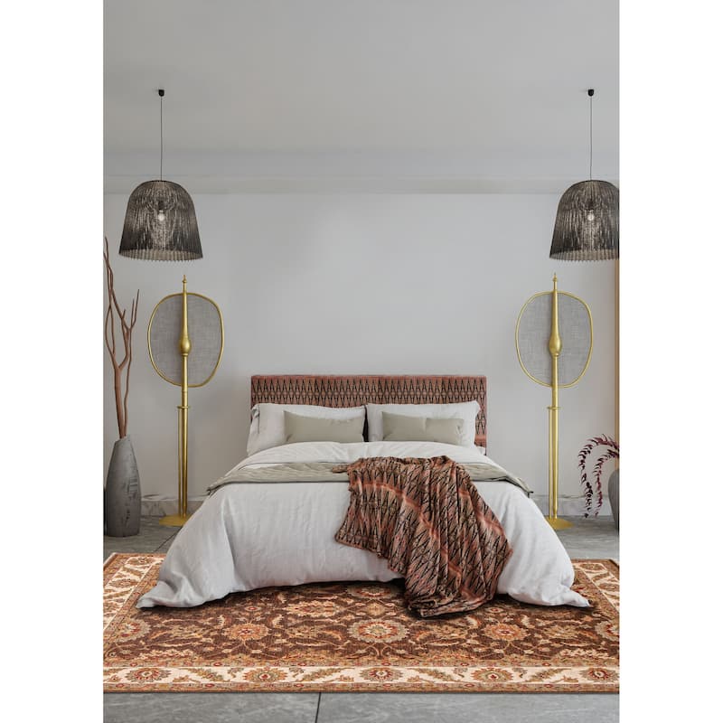ECARPETGALLERY Hand-knotted Jamshidpour Brown Wool Rug - 6' 6" x 10' 1"
