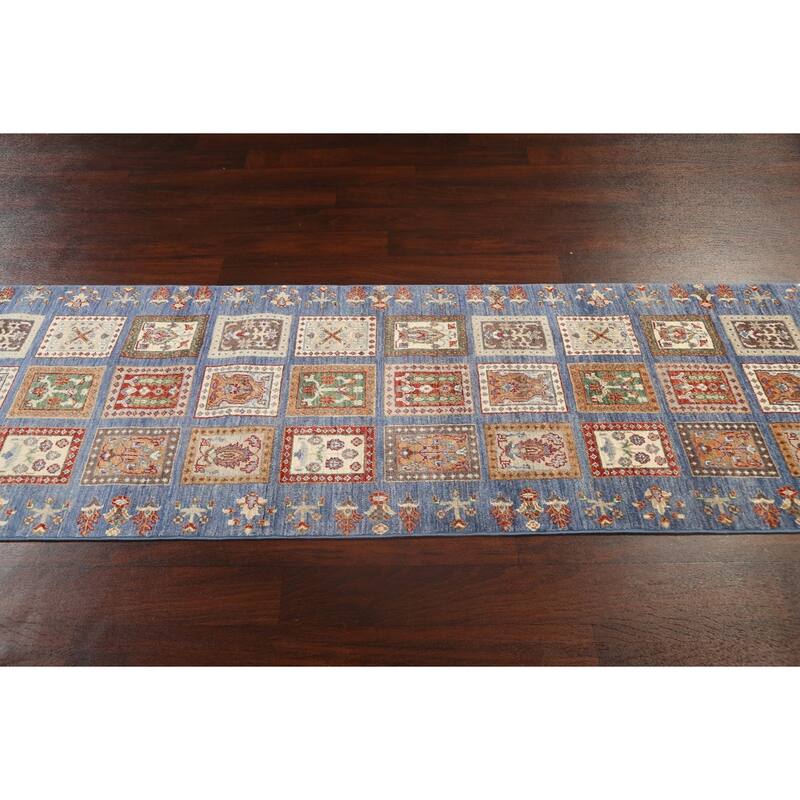 Garden Design Traditional Kazak Oriental Wool Runner Rug Hand-knotted - 2'8" x 9'10"