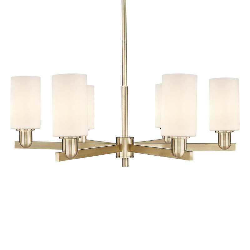 Innovations Lighting 716-6CR-11-34 Clymer Chandelier Clymer 6 Light - Champagne Bronze / Matte White