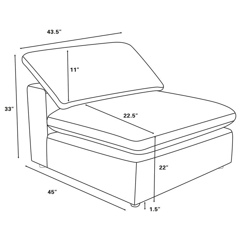 Segoura Grey Boucle Upholstered Armless Chair