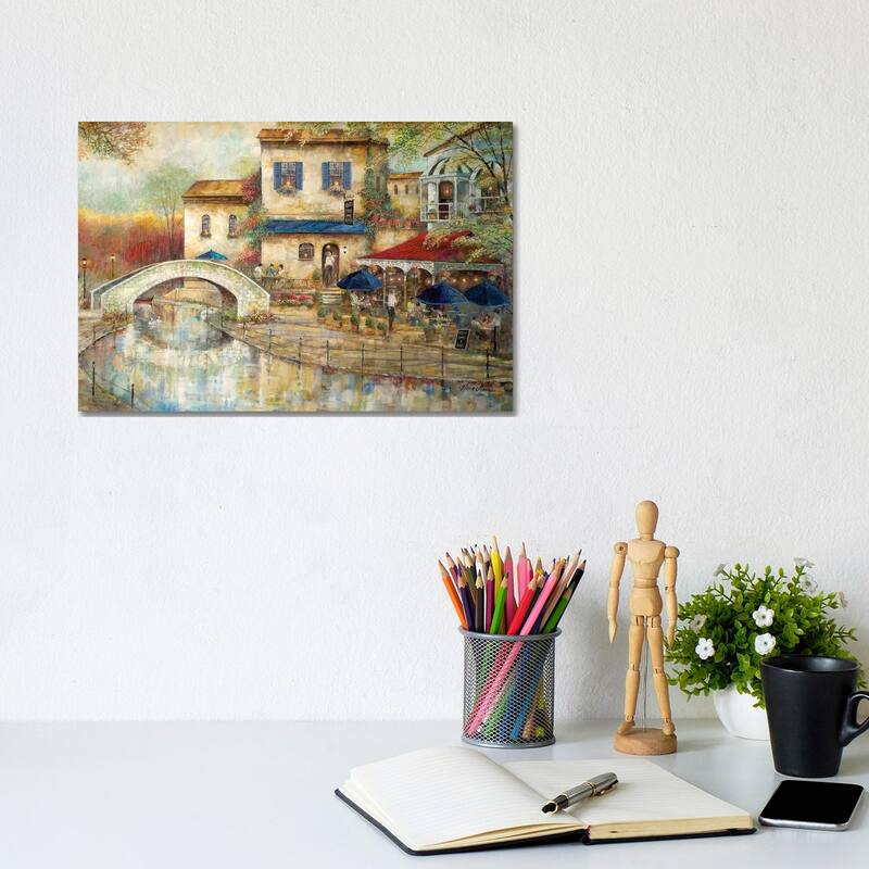 iCanvas "Arthur's By the Canal" by Ruane Manning Canvas Print - 8x12x0.75