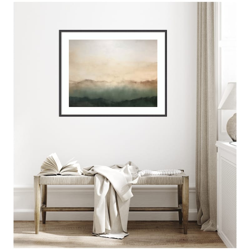 Kate and Laurel Framed Art Green Mountain Abstract I Horizontal by Amy Lighthall