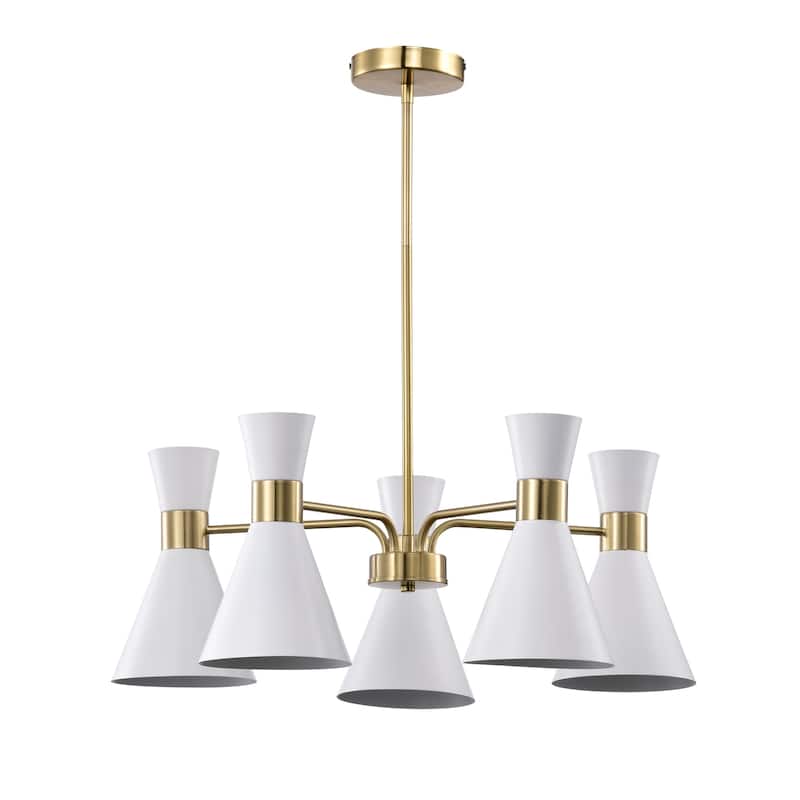 Mariet 25 Inch Modern Geometric Chandelier 5 Light - N/A
