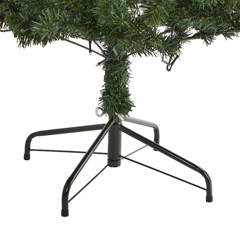 6ft. Pine Artificial Christmas Tree with 250 Clear LED Lights - Classic Seasonal Holiday X-Mas Tree