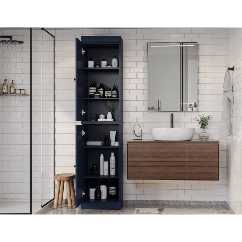 Palace Imports 100% Solid Wood 16.5" Bathroom Storage Cabinet with Shaker Doors and Adjustable Shelves