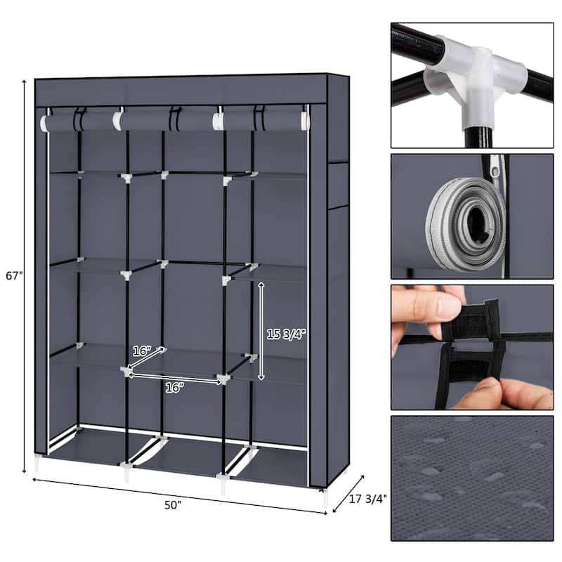 Portable Closet Organizer with 10 Shelves