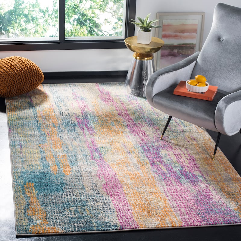 SAFAVIEH Madison Kamla Vintage Boho Oriental Rug - 6' x 9' - Blue/Fuchsia