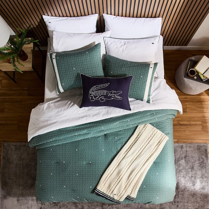 Lacoste Heritage Geo Percale Cotton 3-Piece Comforter Set