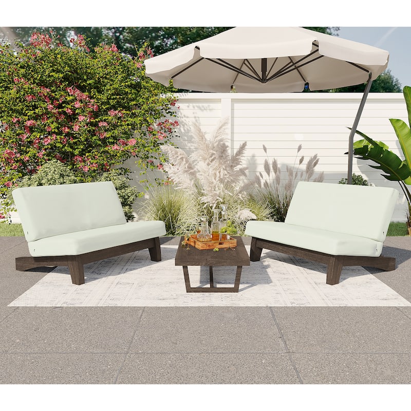6-Piece Patio Set Solid Wooden Outdoor Sofa