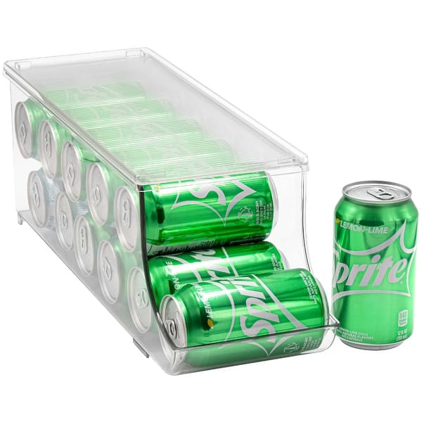 Sorbus Soda Can Organizer for Refrigerator Can Holder with Lid, Holds