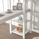 preview thumbnail 4 of 28, Full Size Loft Bed with Build-in Study Desk and Shelf, Solid Color