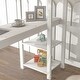 preview thumbnail 3 of 8, White Full Size Wood Loft Bed with built-in desk, Safety Guardrails and Ladder for Kids, Boys and Girls