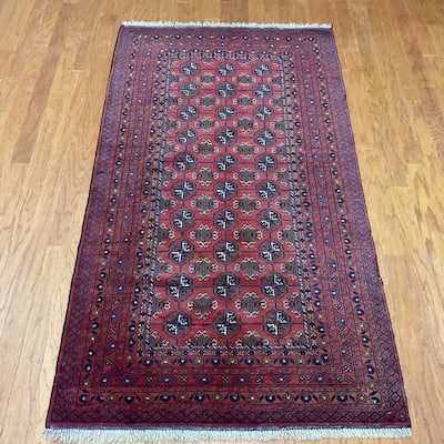 HERAT ORIENTAL Handmade Turkoman Wool Rug - 3'7" x 6'5"