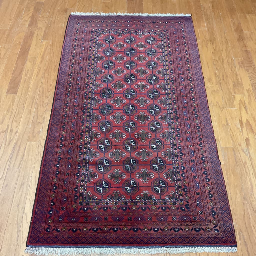 HERAT ORIENTAL Handmade Turkoman Wool Rug - 3'7" x 6'5"