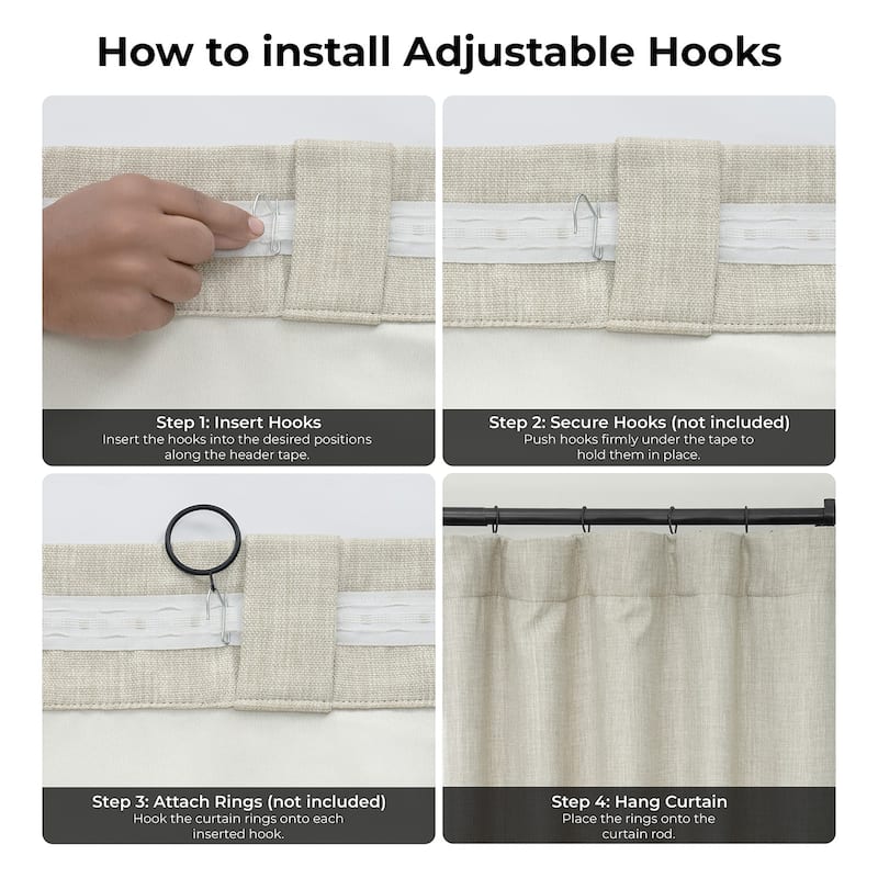 Exclusive Fabrics Textured Faux Linen Extra Wide Curtains Rod Pocket Single Panel (1 Panel)