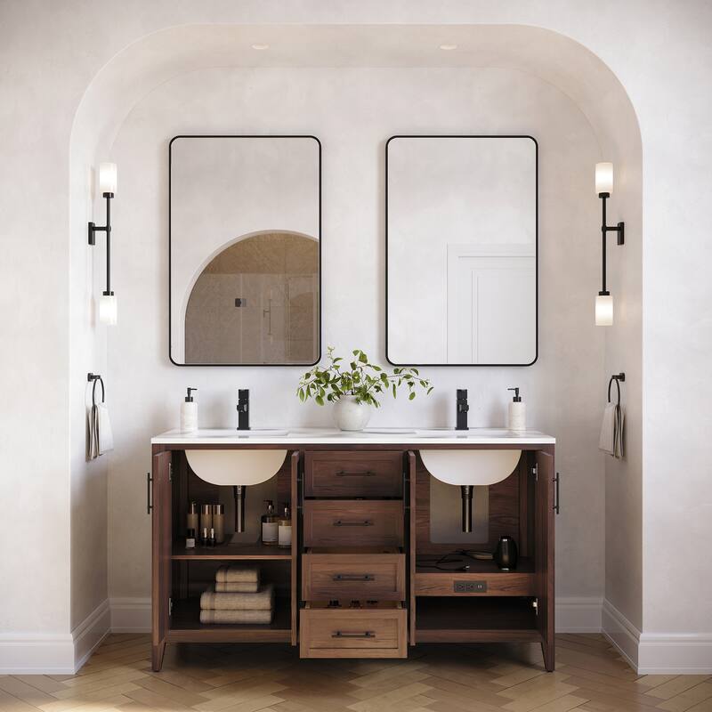 Fresca FCB4260-U Silas 60" Free Standing Double Basin Vanity Set with
