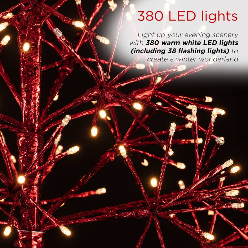 Alpine Corporation 53"H Indoor/Outdoor Artificial Christmas Tree with LED Lights