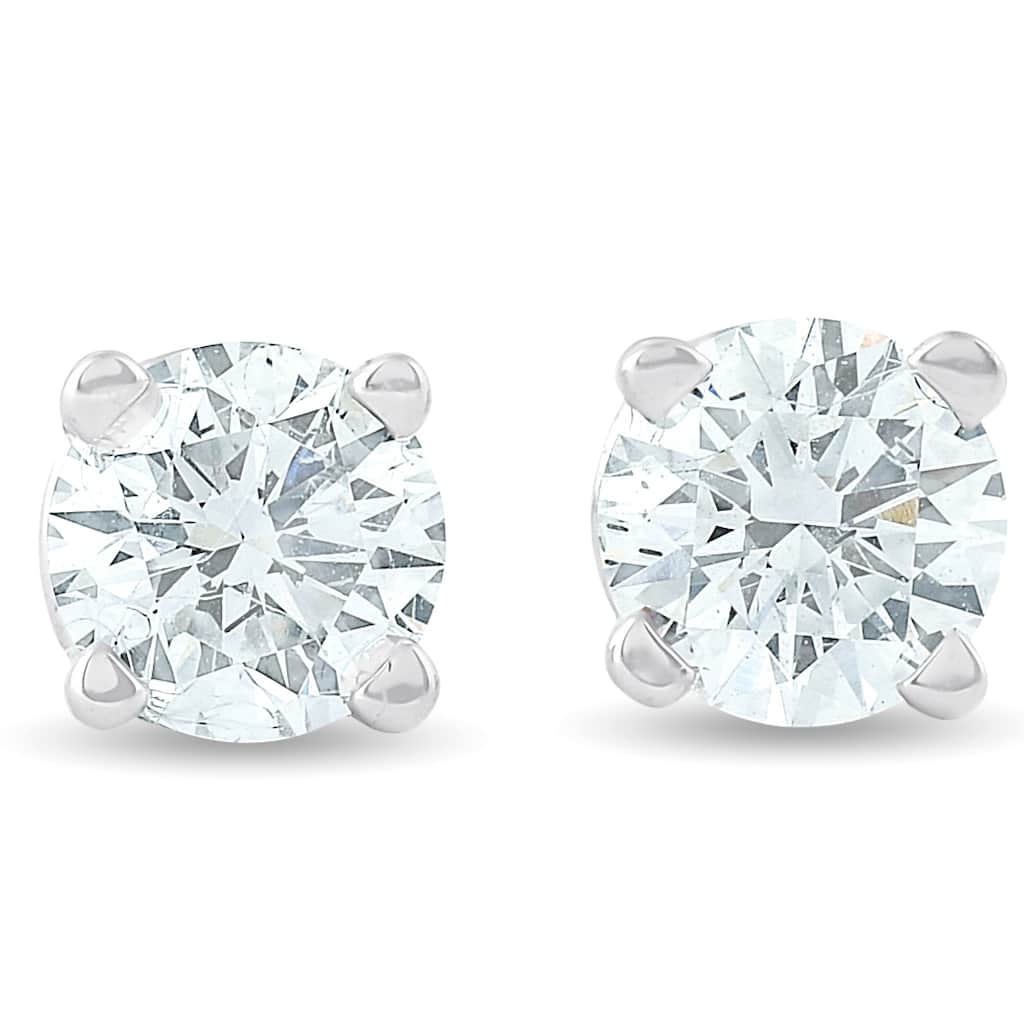 Bliss Diamond 1/3 Ct Screw Back Diamond Studs White Gold Lab Grown Earrings