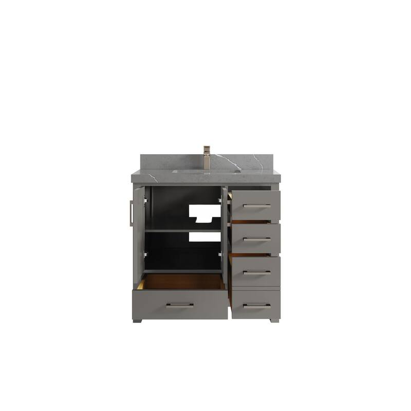 Willow Collections 36 in. W x 22 in. D Malibu Center Sink Left Bathroom Vanity with Countertop