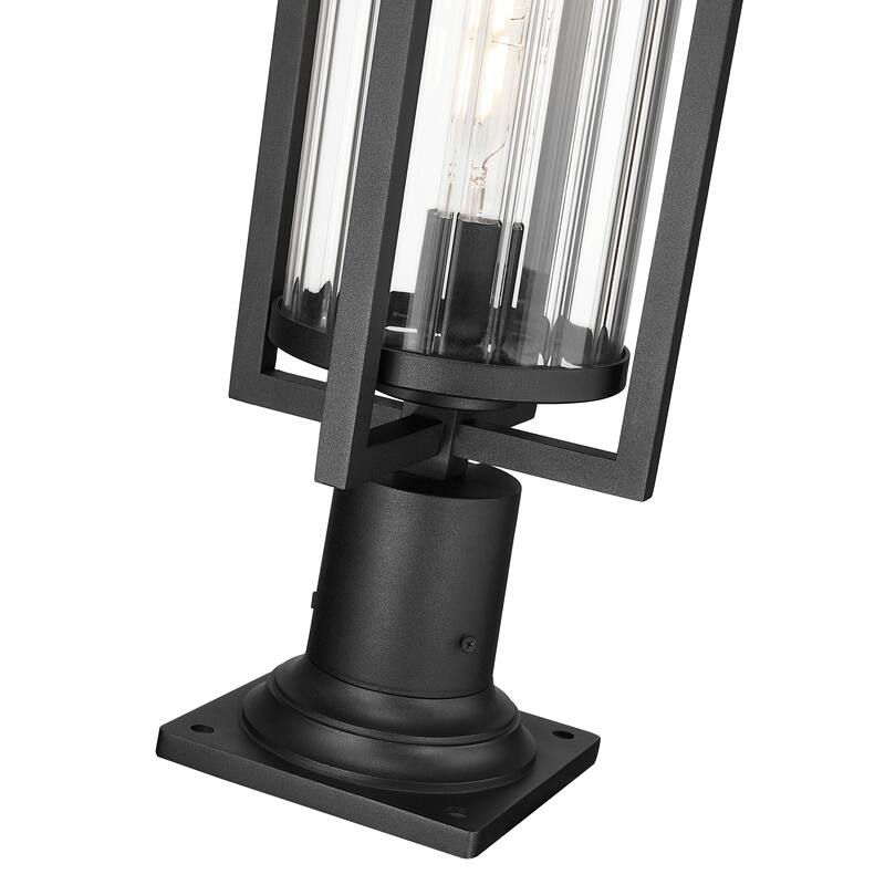 Aura 1 Light Outdoor Pier Mounted Fixture in Black