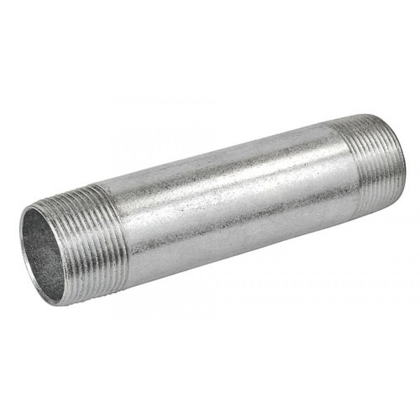 1 Pc, 10 in. Long 3/4 in. Galvanized Rigid Conduit Pipe Nipple, Zinc Plated Steel