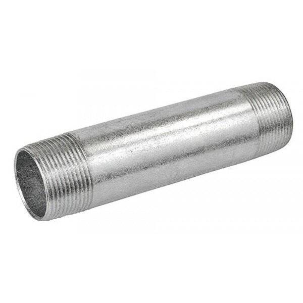 5 Pcs, 3 in. Long 1-1/4 in. Galvanized Rigid Conduit Pipe Nipple, Zinc Plated Steel