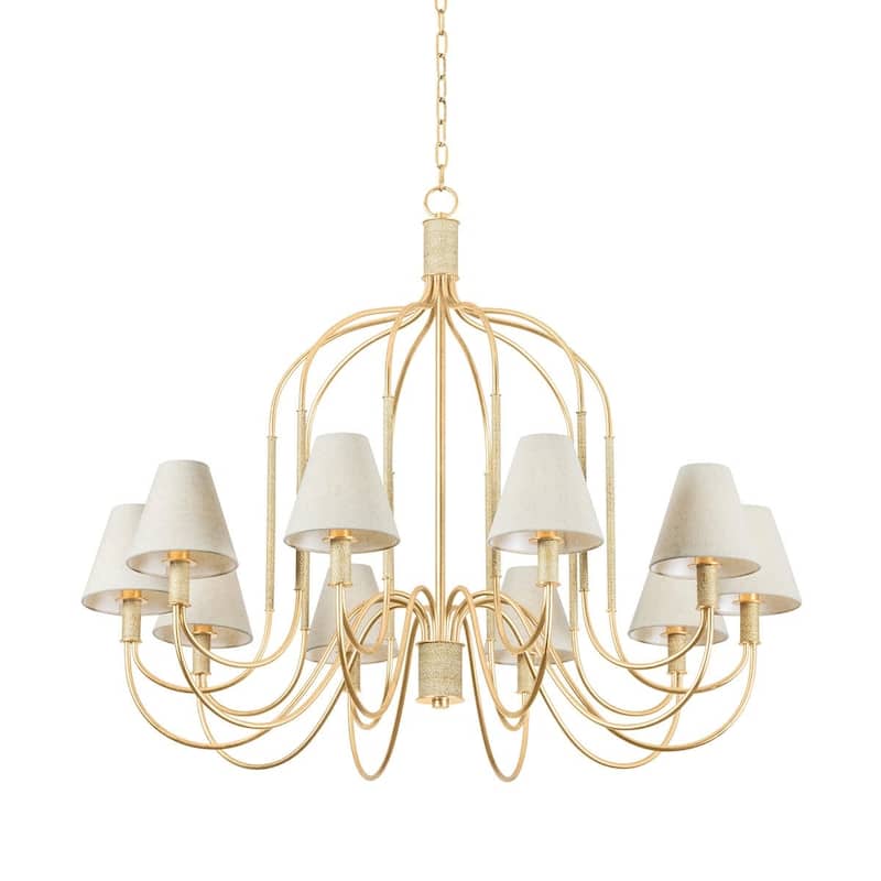 Hudson Valley Lighting 5744 Warrensburg 10 Light 44" Wide Chandelier - Vintage Gold Leaf
