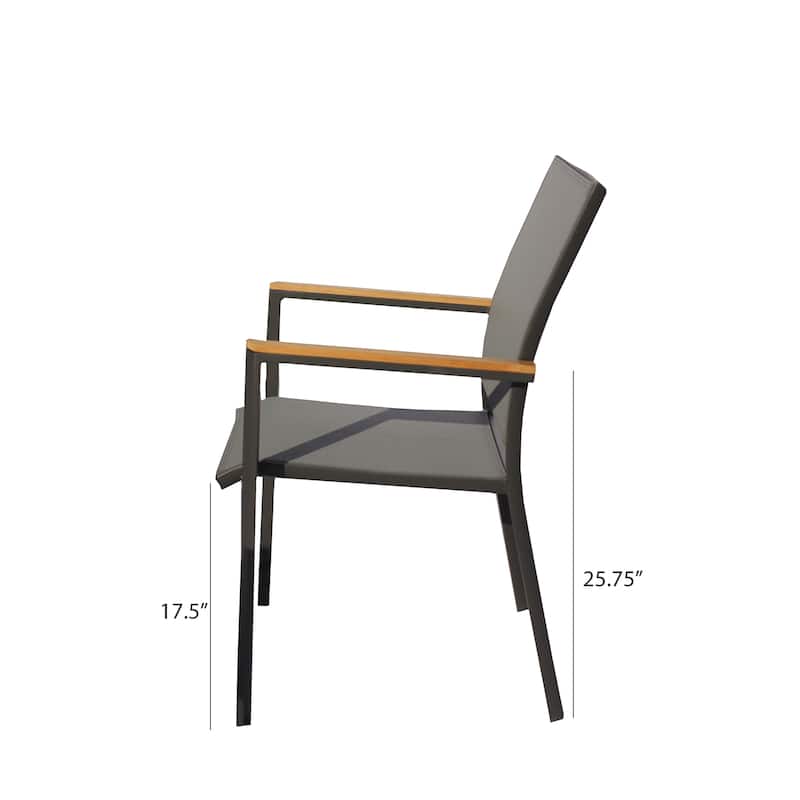 Catania Dark Gray 11-Piece Aluminum Outdoor Dining Set with Sling Set in Pewter - N/A