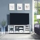 preview thumbnail 1 of 8, Manhattan Comfort Brighton 60 In. Wire Management Media Cabinet Console White