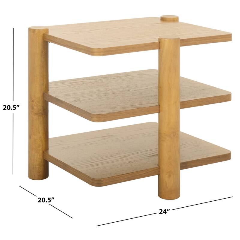 SAFAVIEH Couture Edisyn 3 Shelf Wood Accent Table - 24"W x 21"D x 21"H