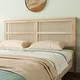 preview thumbnail 5 of 5, Queen Size Rubber Wooden Platfrom Bed with Rattan Headboard