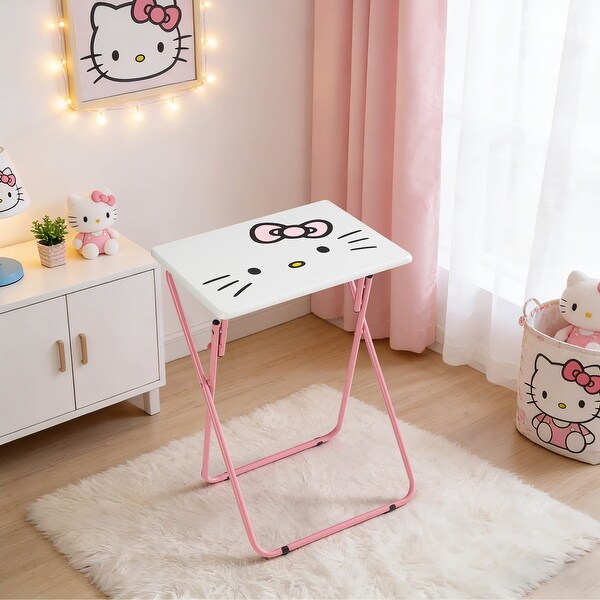 Hello Kitty サイドテーブル Sanrio Hello Kitty Folding Tray Table,Portable Snack Laptop Table