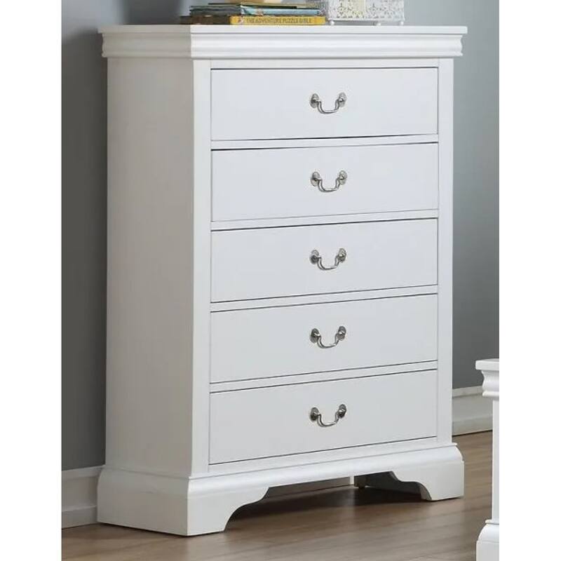 Contemporary Style,Bedroom Tall Chest Of Five Drawers,Solid Wood Storage Shelves,Sturdy Construction