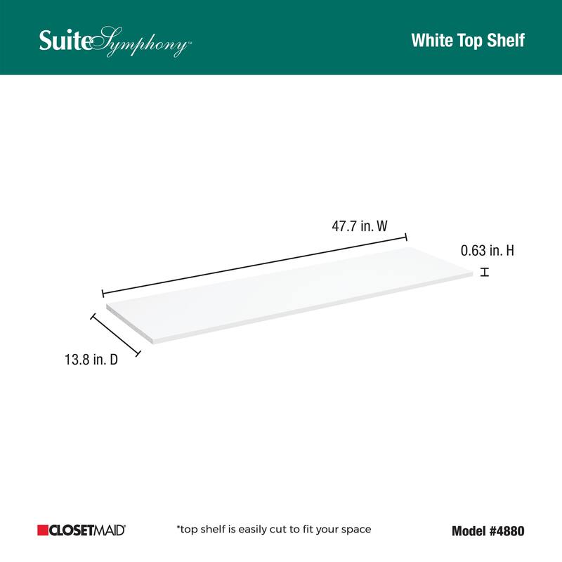 ClosetMaid SuiteSymphony 47.7-inch Wide Top Shelf