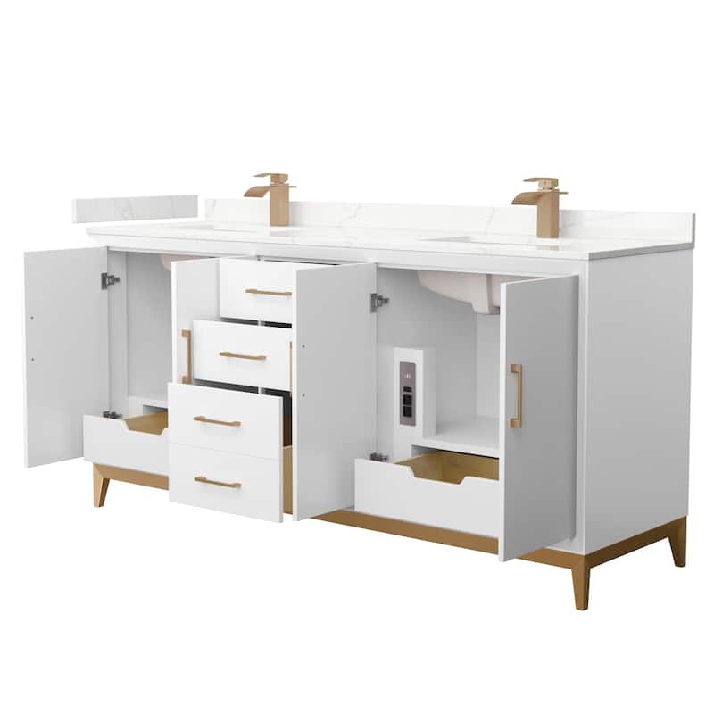 Wyndham Collection WCH818172D-QTZ-UNSMXX Amici 72" Free Standing